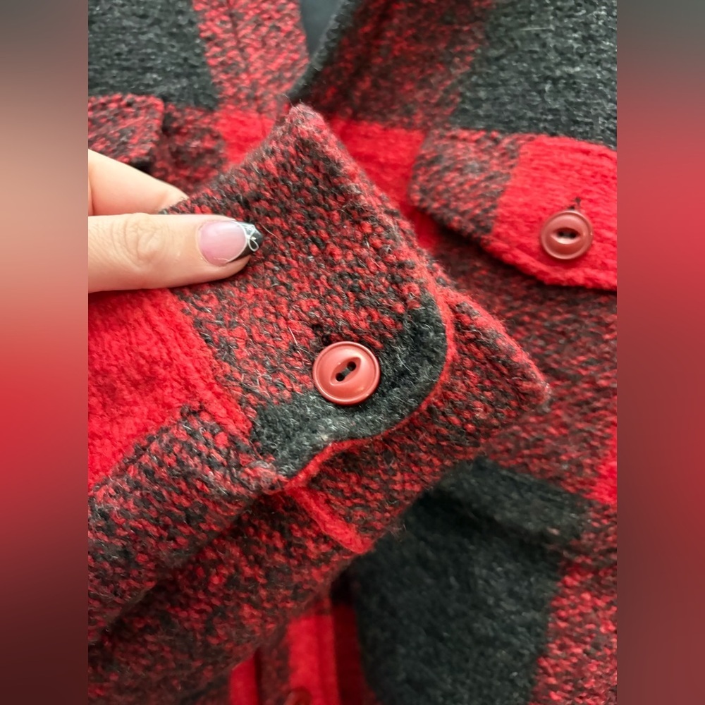 Anine Bing Bobbi Wool Shacket Jacket Buffalo Plaid Red NEW - Picture 9 of 11